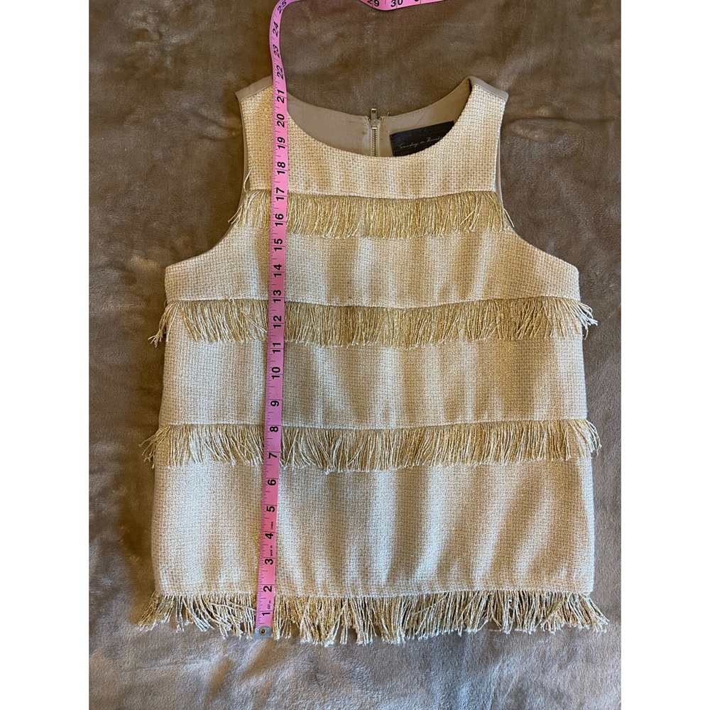 Anthropologie Sunday in Brooklyn Gold Fringe Top - Picture 5 of 8